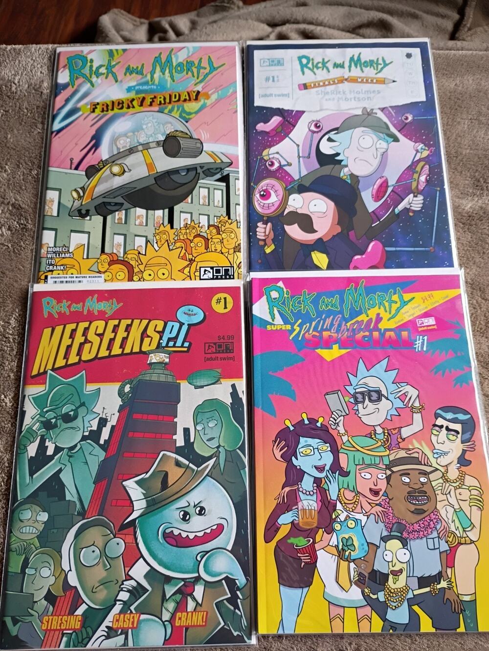 RICK AND MORTY 4 Issue Lot NM Spring Break Sherlock Fricky Friday Meseeks Nm